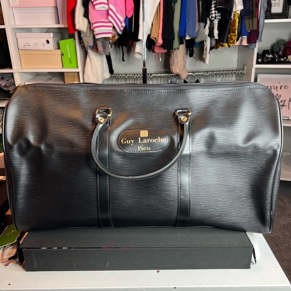 Guy Laroche Paris Huge Black Travel Bag, Guy Laroche Paris